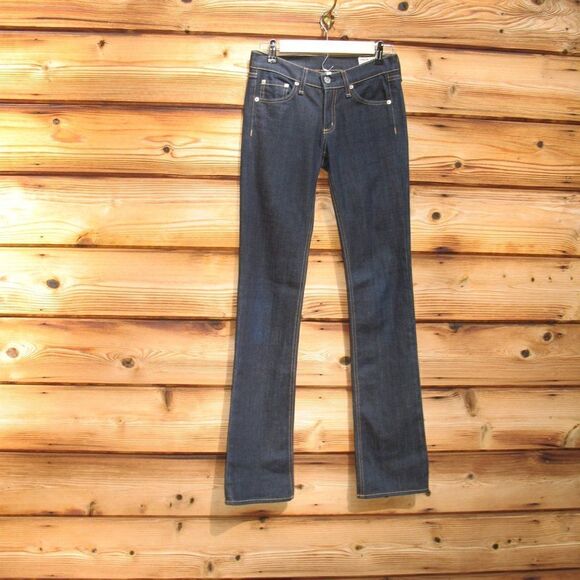 Rag & Bone Stiletto Boot Cut Jeans in Drk Rinse 24 Tall - Picture 2 of 9